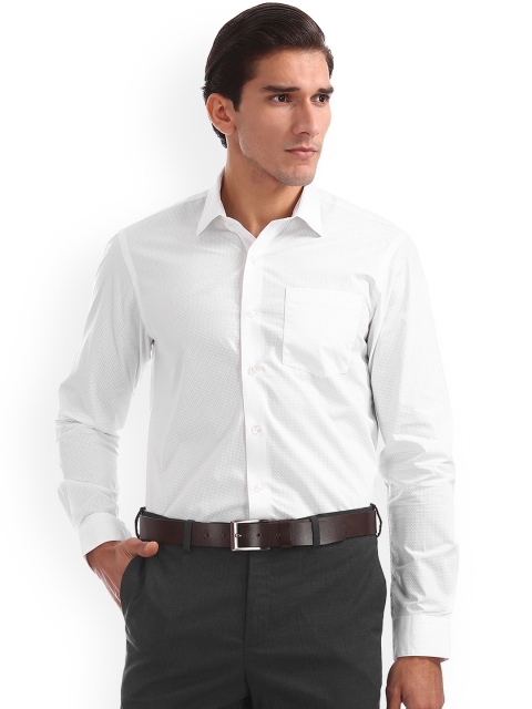 

Arrow Men White Slim Fit Printed Formal Shirt