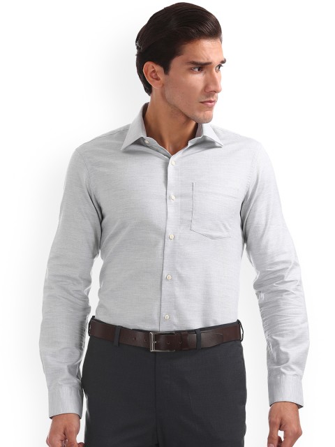 

Arrow Men Grey Slim Fit Solid Formal Shirt
