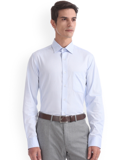 

Arrow Men Blue & White Regular Fit Solid Formal Shirt