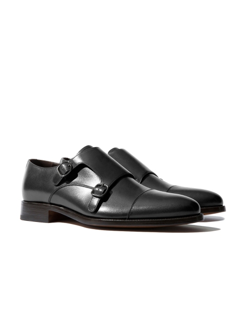

Rapawalk Black Handcrafted Wide Width Leather Monks