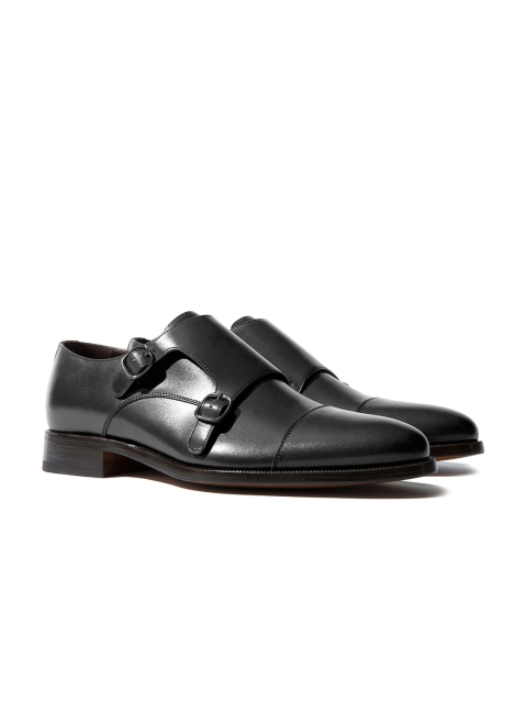 

Rapawalk Black Handcrafted Wide Width Leather Monks