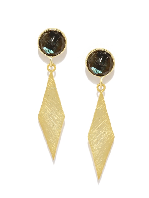 

Gehna Gold-Toned Teardrop Shaped Drop Earrings