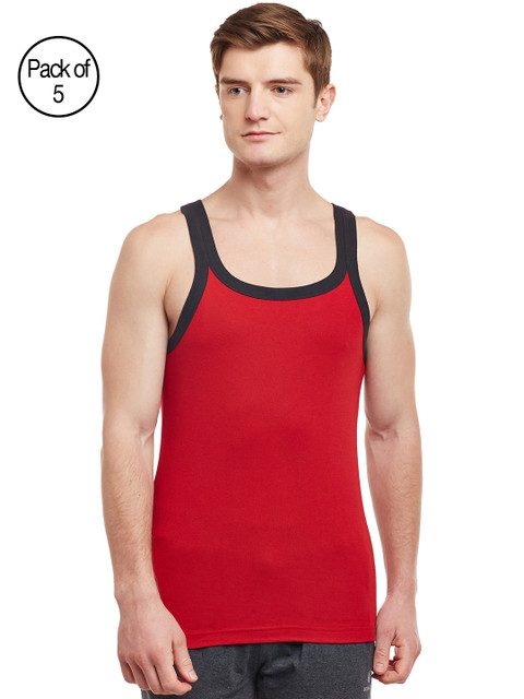 

BODYX Men Red Pack of 5 Basic Innerwear Vest BX212-RED