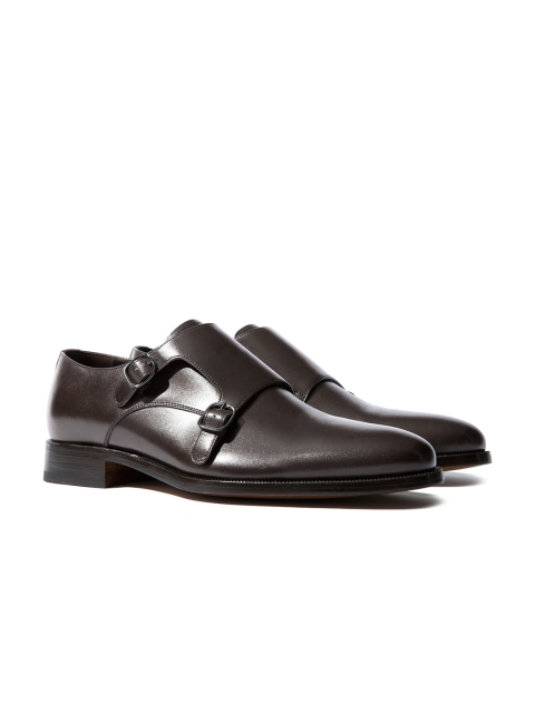 

Rapawalk Brown Handcrafted Standard Width Leather Monks, Coffee brown