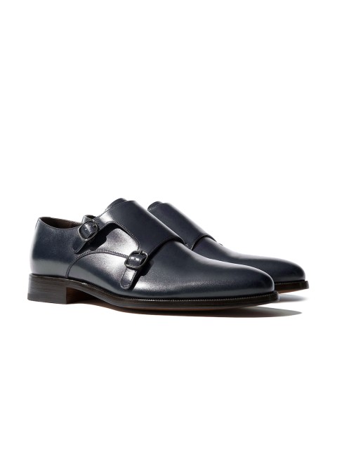 

Rapawalk Blue Handcrafted Wide Width Leather Monks