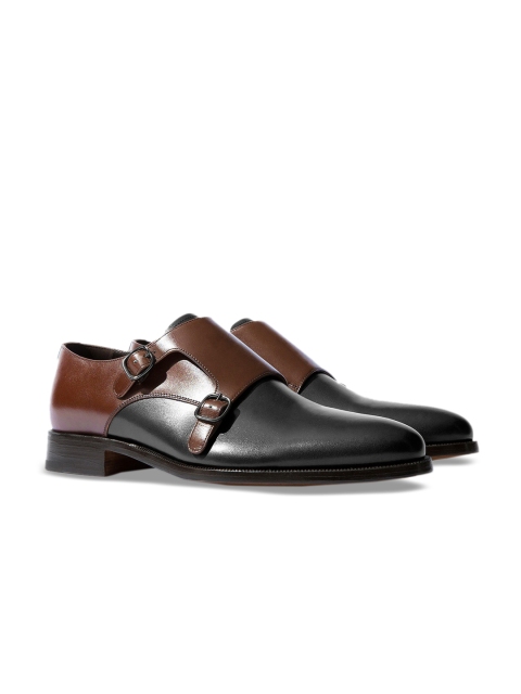 

Rapawalk Coffee Brown & Black Handcrafted Standard Width Leather Monks