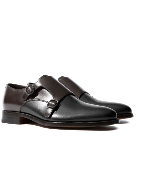 

Rapawalk Brown & Black Handcrafted Wide Width Leather Monks