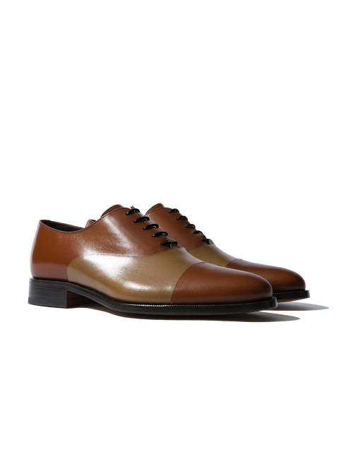 

Rapawalk Men Tan Brown & Beige Colourblocked Handcrafted Wide Width Leather Oxfords