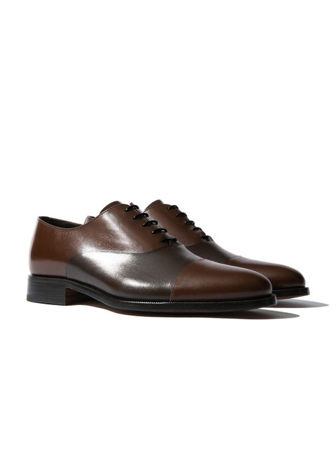 

Rapawalk Coffee Brown & Brown Handcrafted Wide Width Leather Oxfords