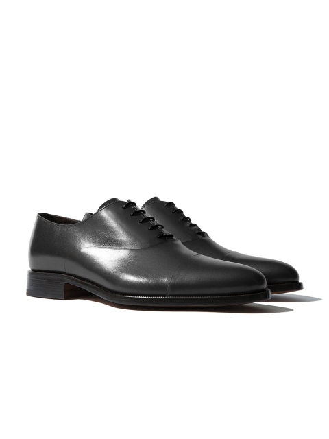 

Rapawalk Grey Handcrafted Wide Width Leather Oxfords, Black