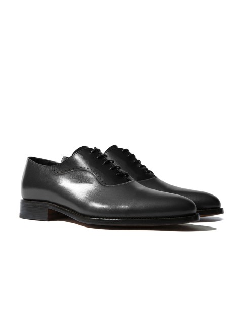 

RAPAWALK Grey & Black Handcrafted Wide Width Leather Oxfords