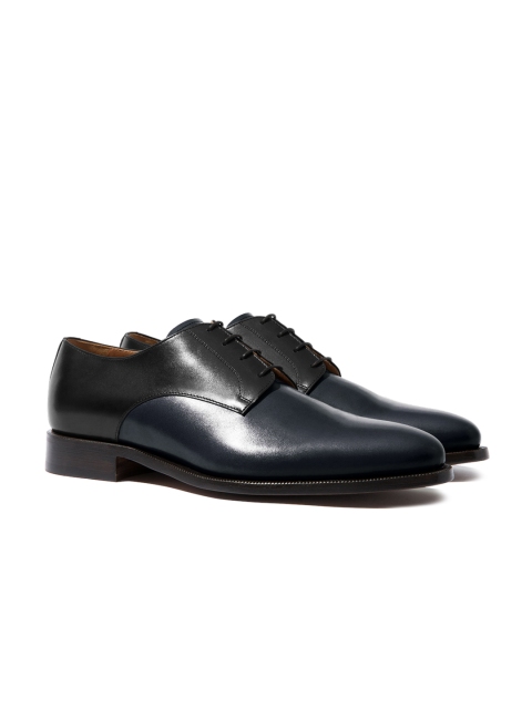 

Rapawalk Black & Blue Handcrafted Wide Width Leather Derbys