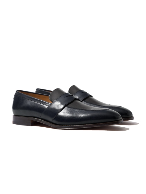 

Rapawalk Blue & Grey Handcrafted Wide Width Leather Slipons