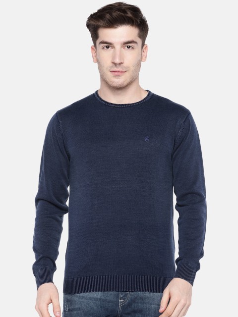 

Killer Men Navy Blue Self Design Pullover Sweater