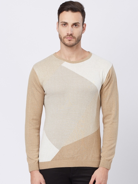 

Killer Men Beige & Brown Self Design Pullover