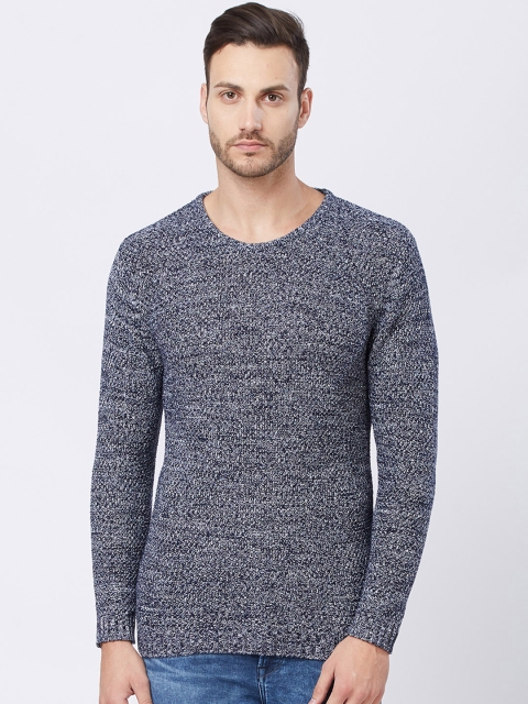 

Killer Men Navy Blue & White Solid Pullover