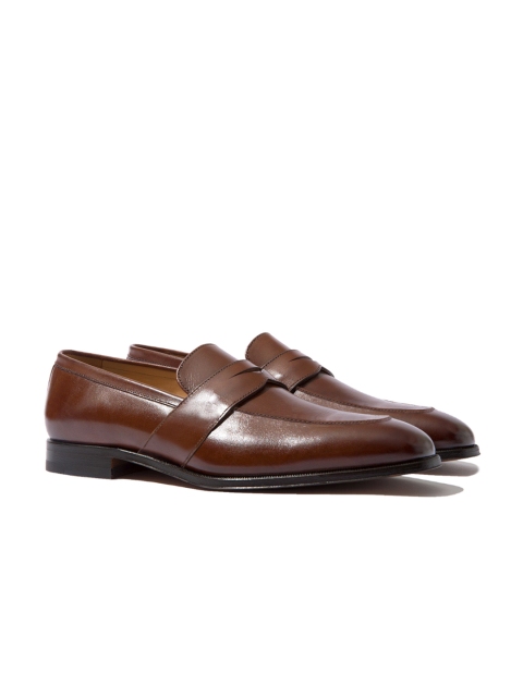 

Rapawalk Tan Handcrafted Wide Width Leather Slipons, Brown