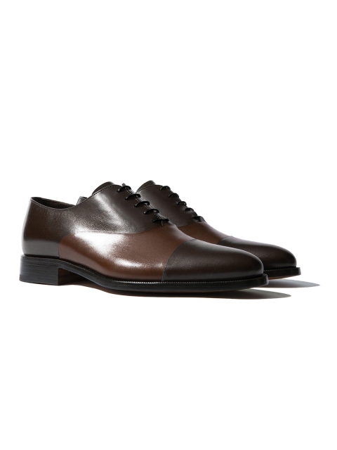 

Rapawalk Brown & Coffee Brown Handcrafted Wide Width Leather Oxfords