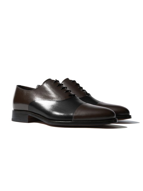 

Rapawalk Brown & Black Handcrafted Wide Width Leather Oxfords
