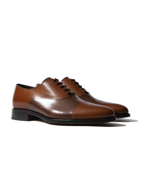 

Rapawalk Tan & Coffee Brown Handcrafted Wide Width Leather Oxfords