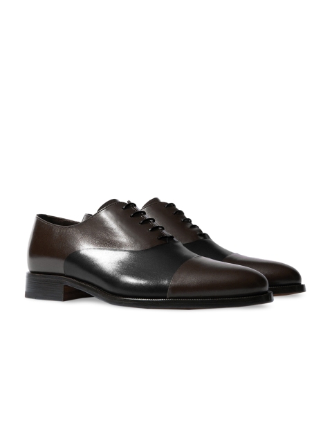 

Rapawalk Brown & Black Handcrafted Wide Width Leather Oxfords