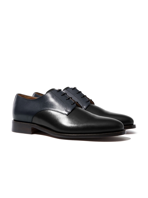 

Rapawalk Blue & Black Handcrafted Wide Width Leather Derbys