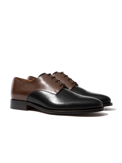 

Rapawalk Coffee Brown & Black Handcrafted Wide Width Leather Derbys