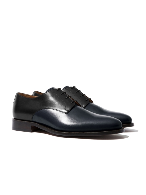 

Rapawalk Black & Blue Handcrafted Wide Width Leather Derbys