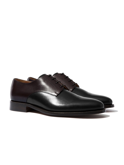 

Rapawalk Burgundy & Black Handcrafted Wide Width Leather Derbys