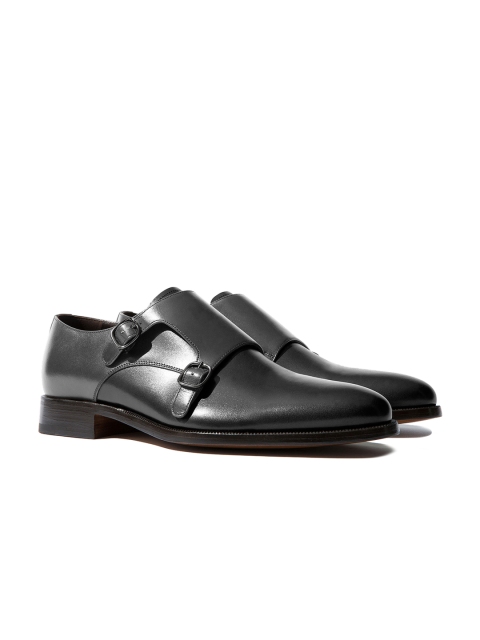 

Rapawalk Grey & Black Handcrafted Wide Width Leather Monks