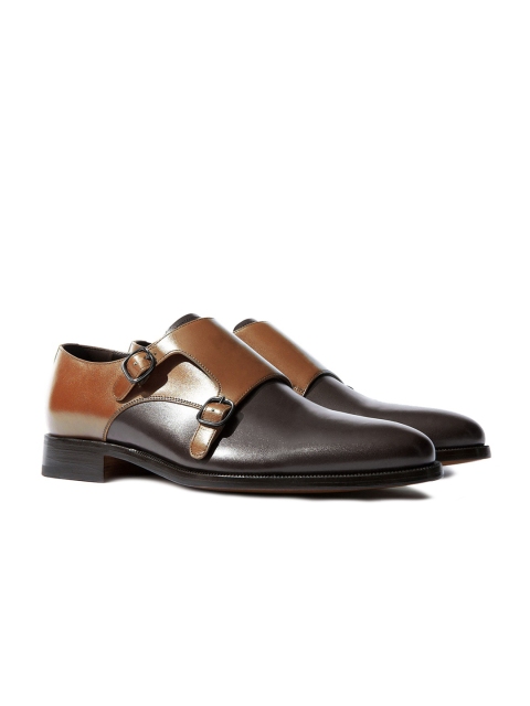 

Rapawalk Tan & Brown Handcrafted Wide Width Leather Monks