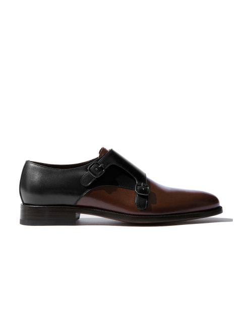 

Rapawalk Black & Coffee Brown Handcrafted Standard Width Leather Monks