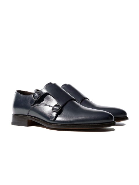 

Rapawalk Blue Handcrafted Wide Width Leather Monks