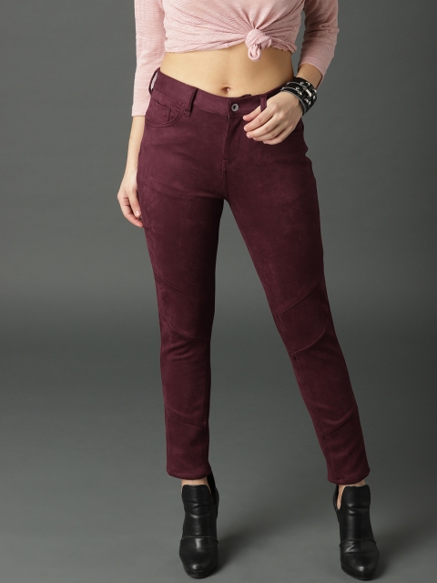 

Roadster Women Burgundy Regular Fit Mid-Rise Clean Look Jeans