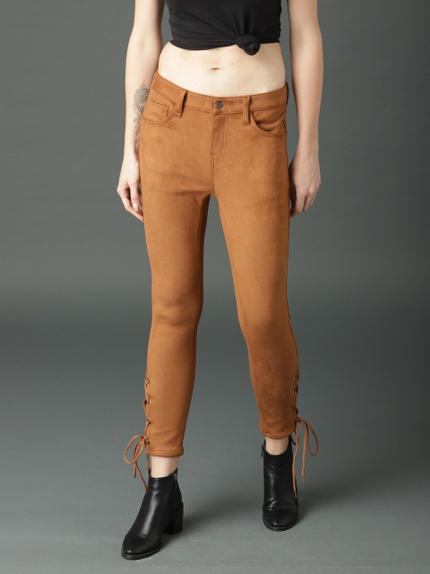 

Roadster Women Brown Skinny Fit Mid-Rise Clean Look Jeans