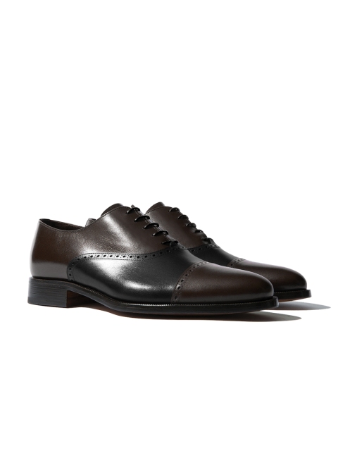 

Rapawalk Brown & Black Handcrafted Wide Width Leather Oxfords