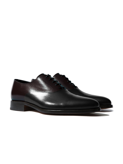 

Rapawalk Burgundy & Black Handcrafted Wide Width Leather Oxfords