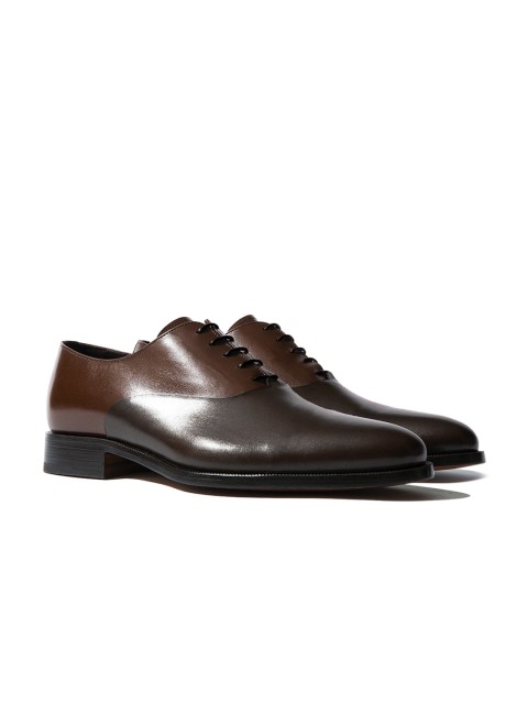 

Rapawalk Coffee Brown & Brown Handcrafted Wide Width Leather Oxfords