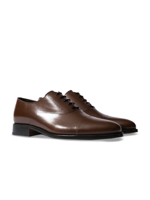 

Rapawalk Coffee Brown Handcrafted Wide Width Leather Oxfords