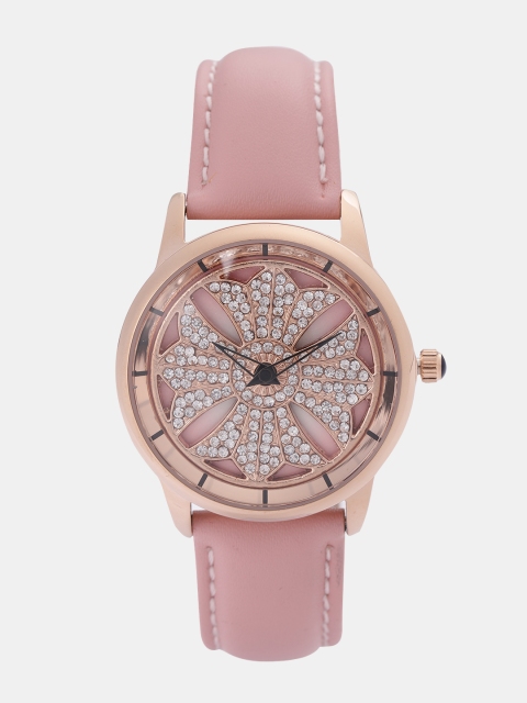

GIORDANO Women Pink & Rose Gold-Toned Rotating Dial Analogue Watch C2104-02