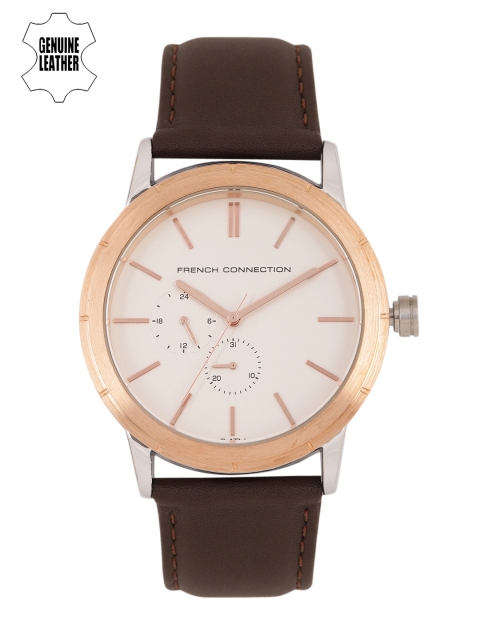 

French Connection Men White Genuine Leather Analogue Watch FC1261TRGA_OR1