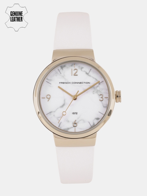 

French Connection Women White Genuine Leather Analogue Watch FC1291W