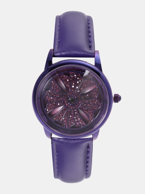 

GIORDANO Women Purple Rotating Dial Analogue Watch C2104-03