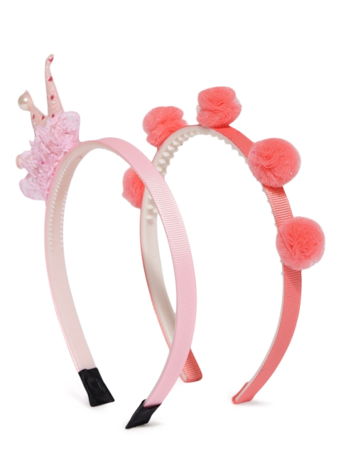 

lil' star by Ayesha Girls Peach-Coloured & Pink Set of 2 Embellished Hairbands