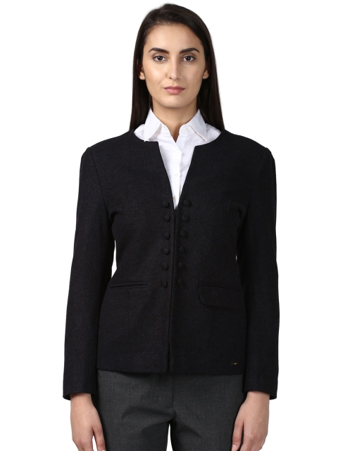 

Park Avenue Women Black Solid Tailored Jacket