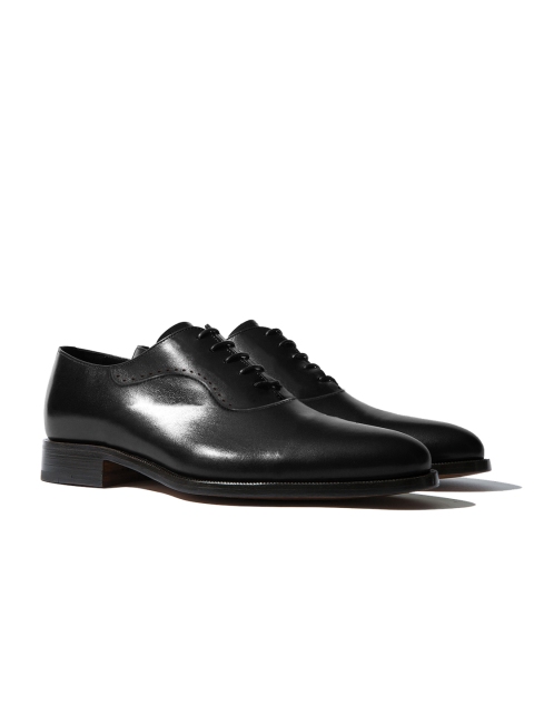 

Rapawalk Black Handcrafted Wide Width Leather Oxfords