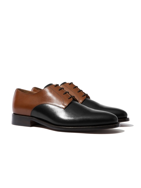

Rapawalk Tan & Black Handcrafted Wide Width Leather Derbys