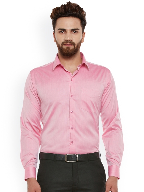 

Hancock Men Pink Slim Fit Solid Formal Shirt