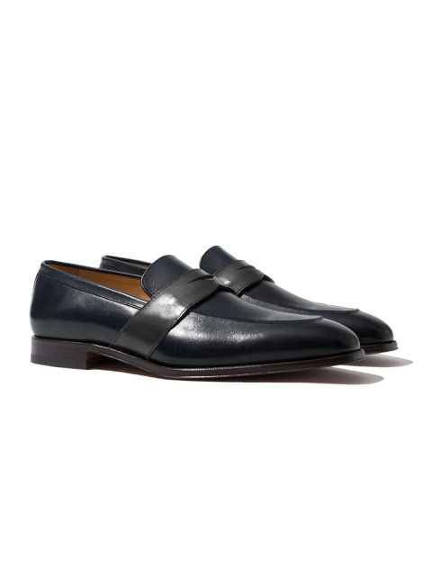 

Rapawalk Blue & Grey Handcrafted Wide Width Leather Slipons