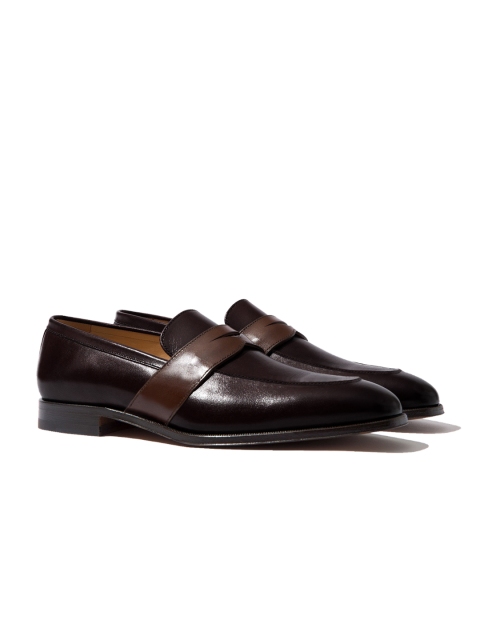 

Rapawalk Burgundy & Coffee Brown Handcrafted Wide Width Leather Slipons